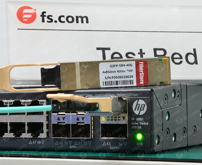 40GBASE-SR4 QSFP+ transceiver under test